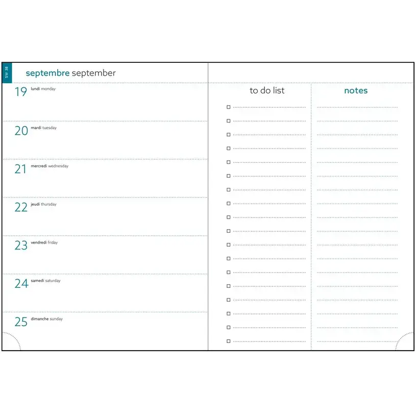 EXACOMPTA Agenda Semainier Bureau SAD 21 Easytime Auréa Rose 15x21cm