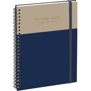 EXACOMPTA Agenda Semainier Bureau SAD 20S Gustave Marine/grège 15x21cm