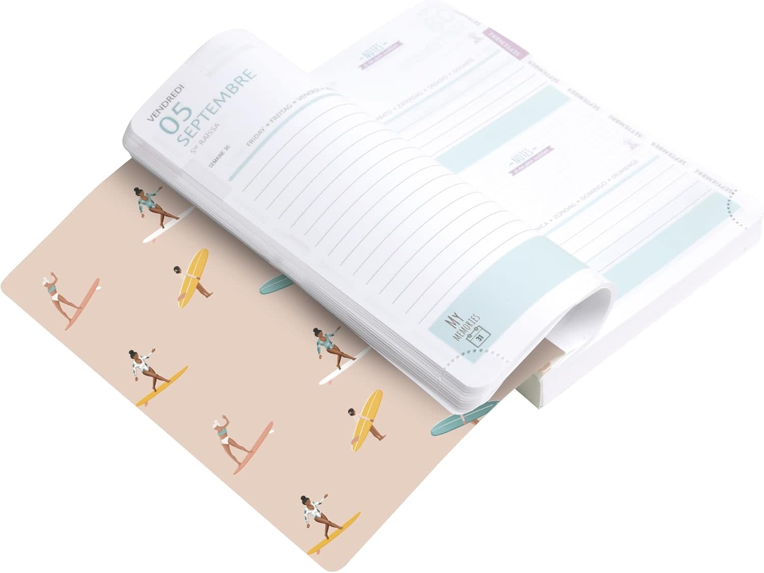 EXACOMPTA Agenda Journalier Forum Color les Rideuses Sunset 12x17cm