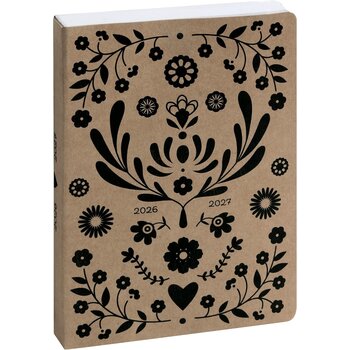 EXACOMPTA Agenda Journalier Forum Kraft Folk Noir 12x17cm