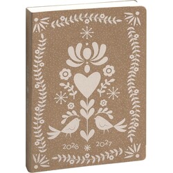EXACOMPTA Agenda Journalier Forum Kraft Folk Blanc 12x17cm