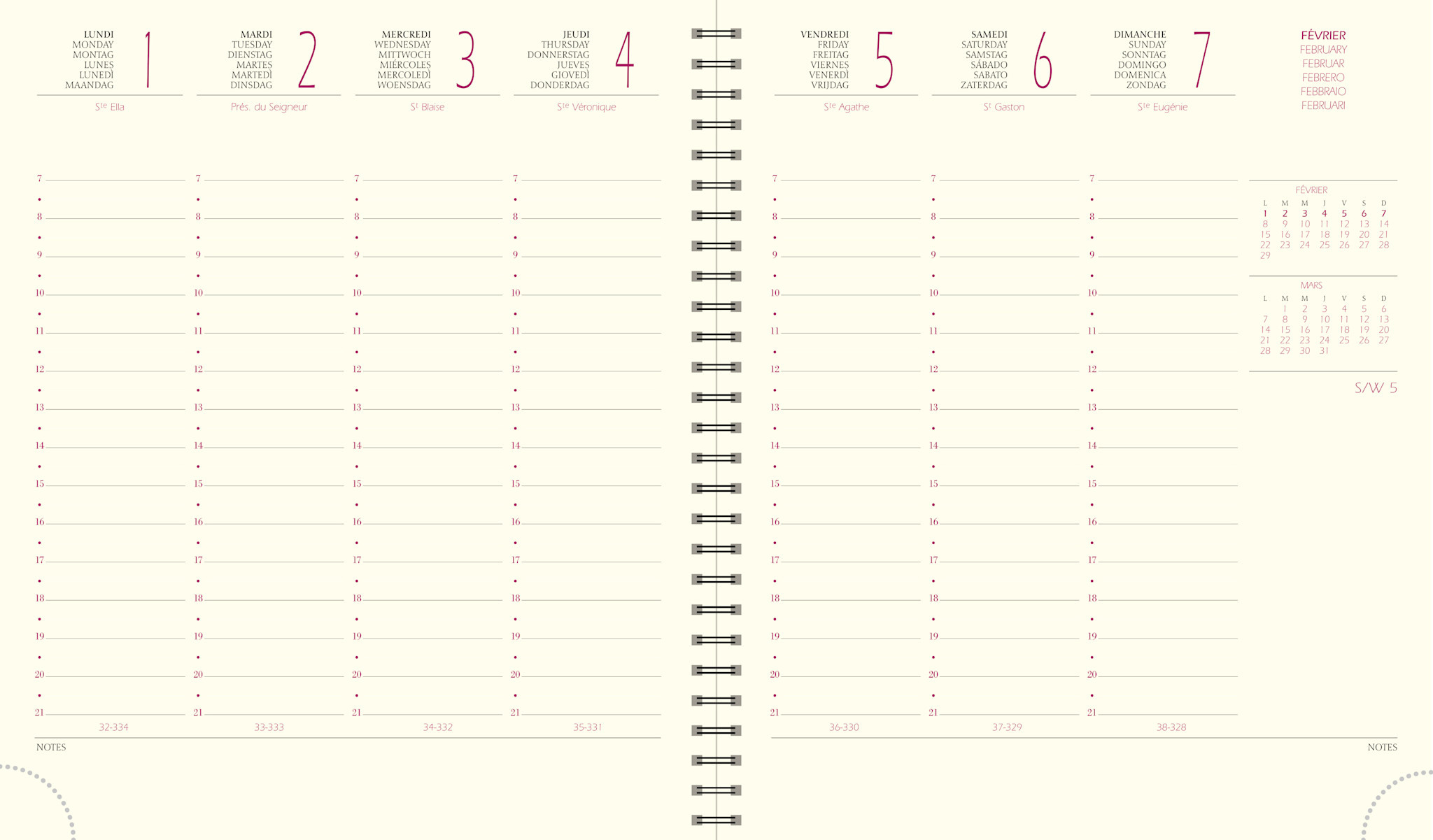 EXACOMPTA Agenda Semainier Bureau SAD 18S Kaa 15x17cm couleurs aléatoires