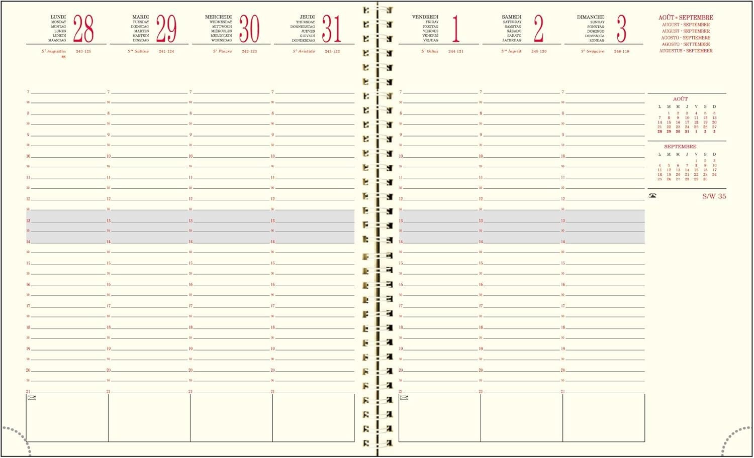 EXACOMPTA Agenda Semainier Bureau SAD 22S Kaa 18,5x22,5cm couleurs aléatoires