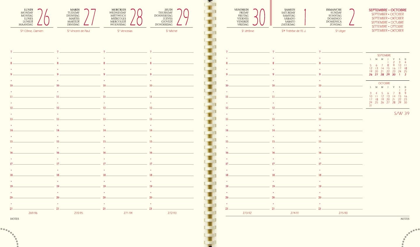 EXACOMPTA Agenda Semainier Bureau SAD 18S Vérone 15x17cm modèles aléatoires