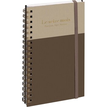 EXACOMPTA Agenda Semainier Poche SAD 16S Gustave Marron/grège 9x16cm
