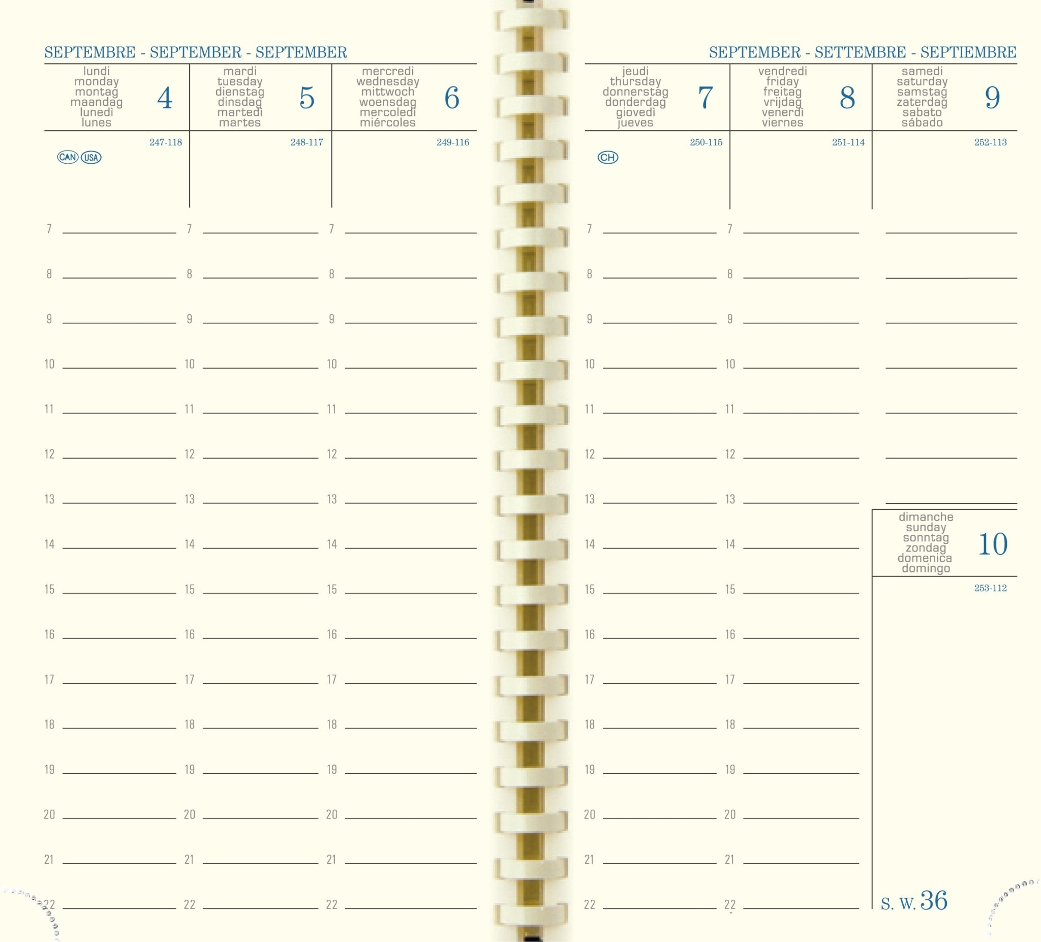 EXACOMPTA Agenda Semainier Poche SAD 16S Vérone 9x16cm Couleurs aléatoires