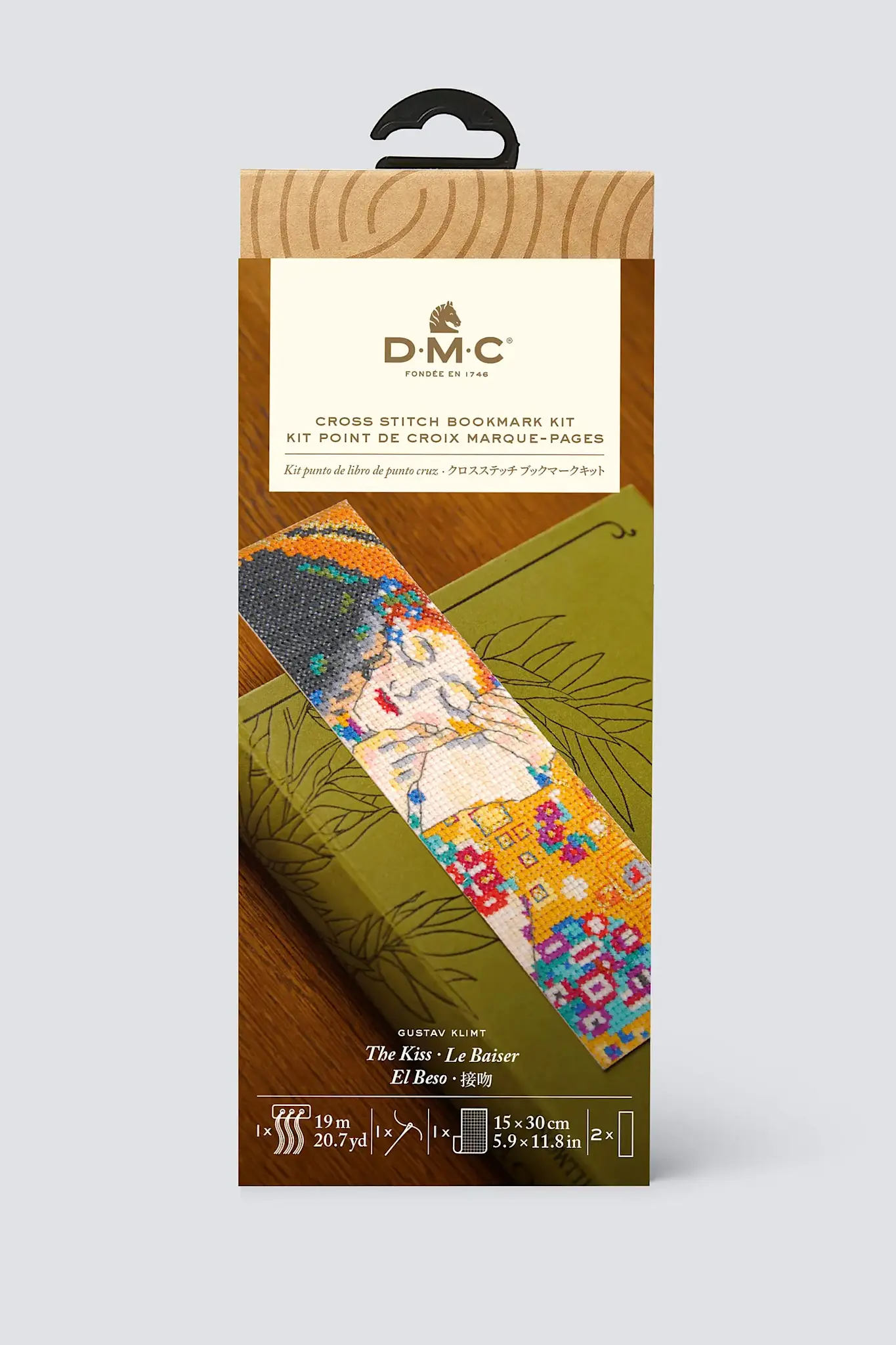 DMC Kit Point X Marque Pages - Le Baiser - Gustav Klimt