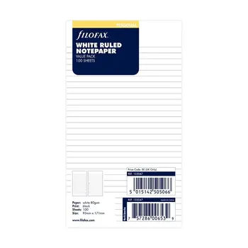 FILOFAX Paquet De 100 feuilles non Lignées Blanc Personal