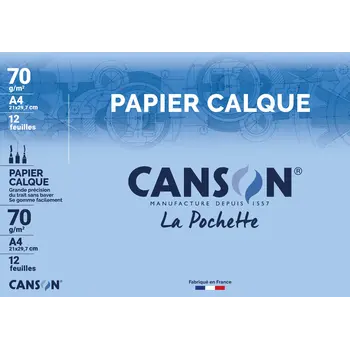 CANSON Pochette Papier Calque A4 70g/m² 12 Feuilles