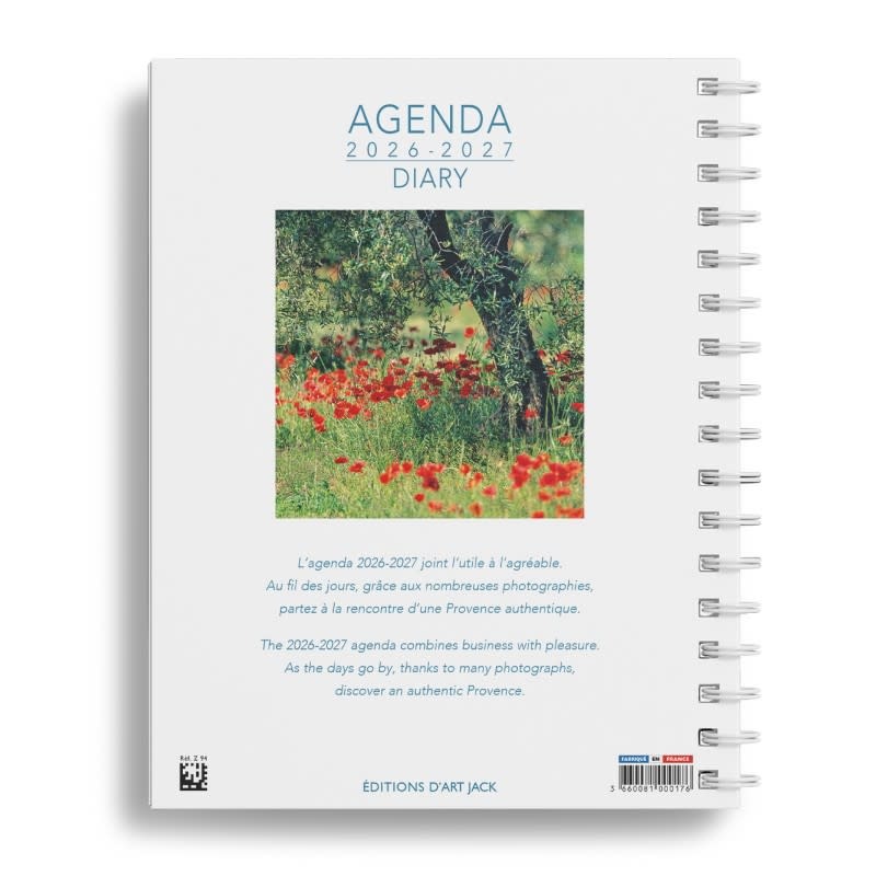 Agenda semainier 2026-2027 Provence 21x17cm