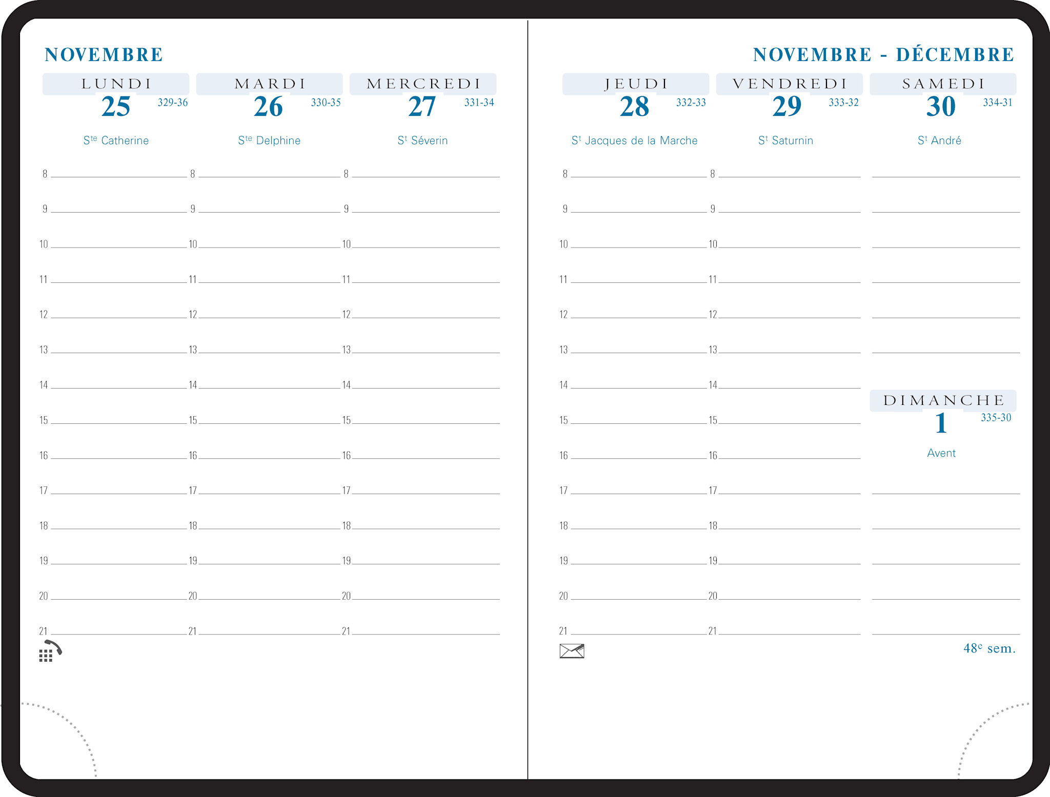 EXACOMPTA Agenda Semainier Poche SAS 15 Agora Canvas 10,5x15,5cm couleurs aléatoires