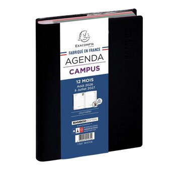 EXACOMPTA Agenda Journalier Forum Campus Amovible Noir 12x17cm