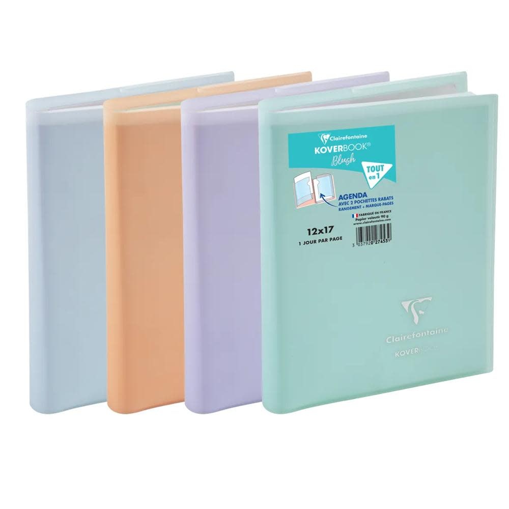 EXACOMPTA Agenda Journalier Forum Koverbook Blush Pastel 12x17cm couleurs aléatoires