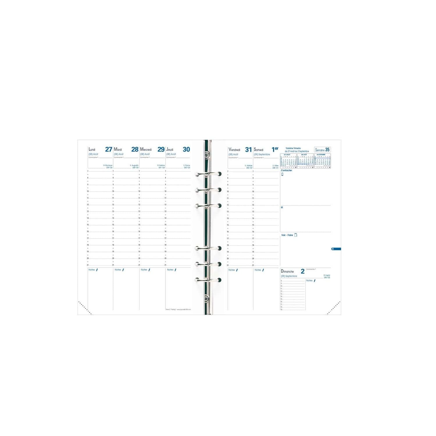 QUO VADIS Recharge Agenda Timer 21 16 mois Fr Rech S/F
