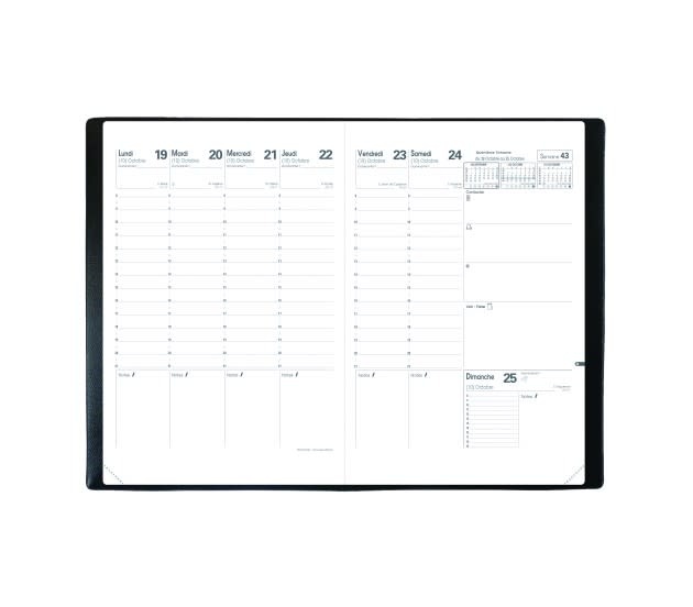 QUO VADIS Agenda Planning SAD FR Impala noir 18x24cm