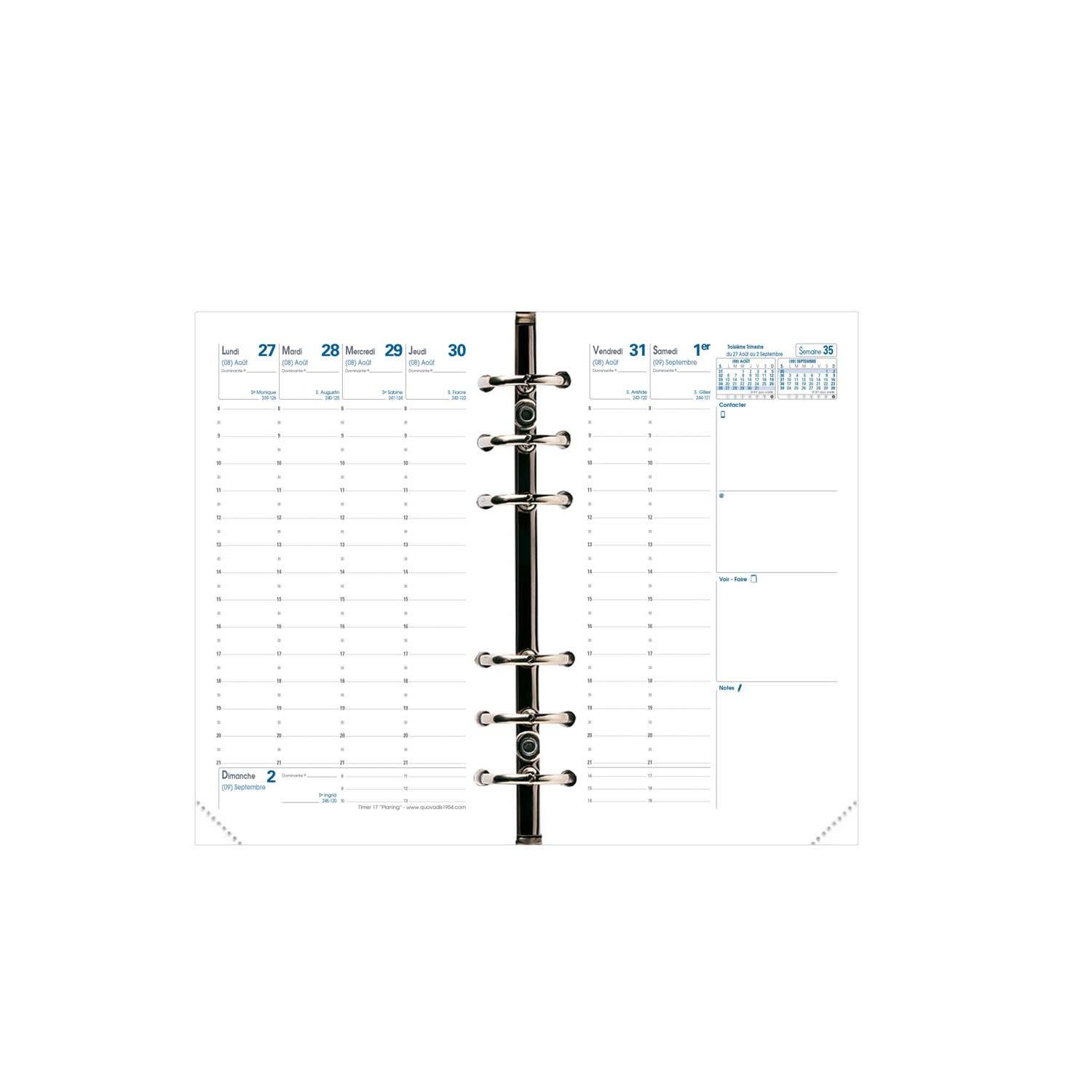 QUO VADIS Recharge Agenda Timer 17 16 mois Fr Rech S/F