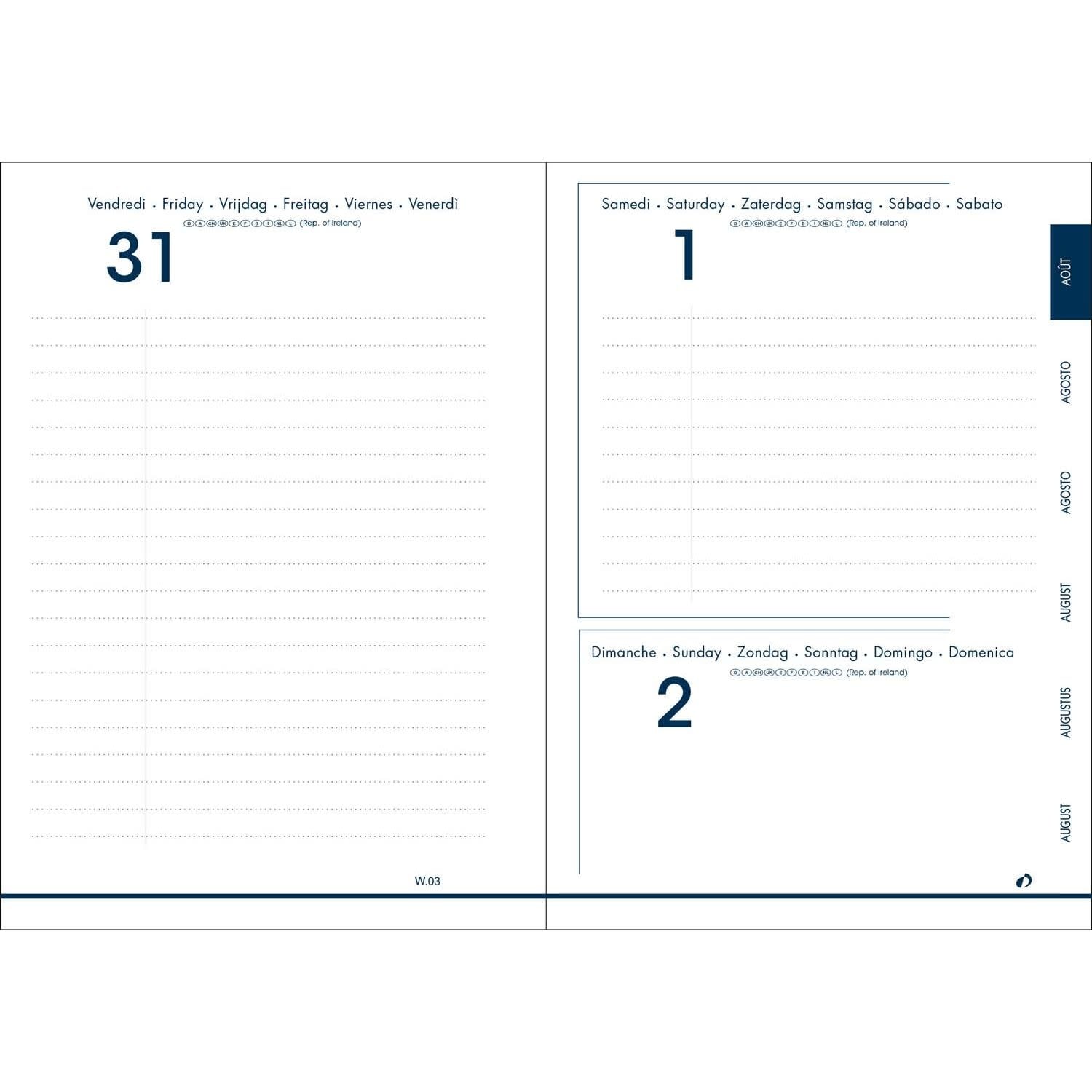 QUO VADIS Agenda Journalier Eurotextagenda ML C.Estrada Paon 12x17cm