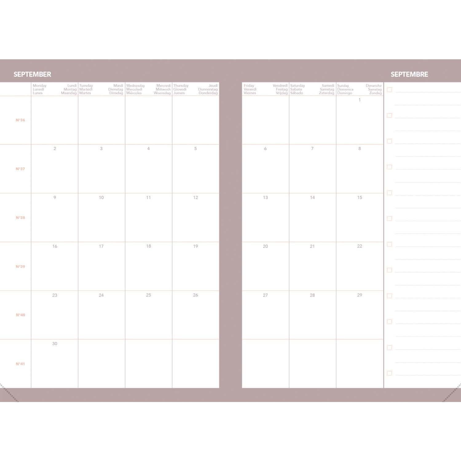 QUO VADIS Agenda Universitaire COLOR rep ML Céleste Rose 10x15cm