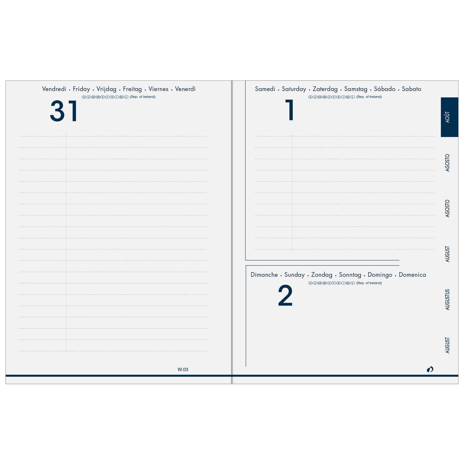 QUO VADIS Agenda Journalier Eurotextagenda ML Eunoia Vert Sapin 12x17cm