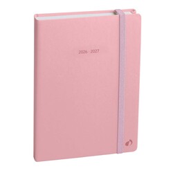 QUO VADIS Agenda Journalier Eurotextagenda ML Pastel Rose CR élast 12x17cm