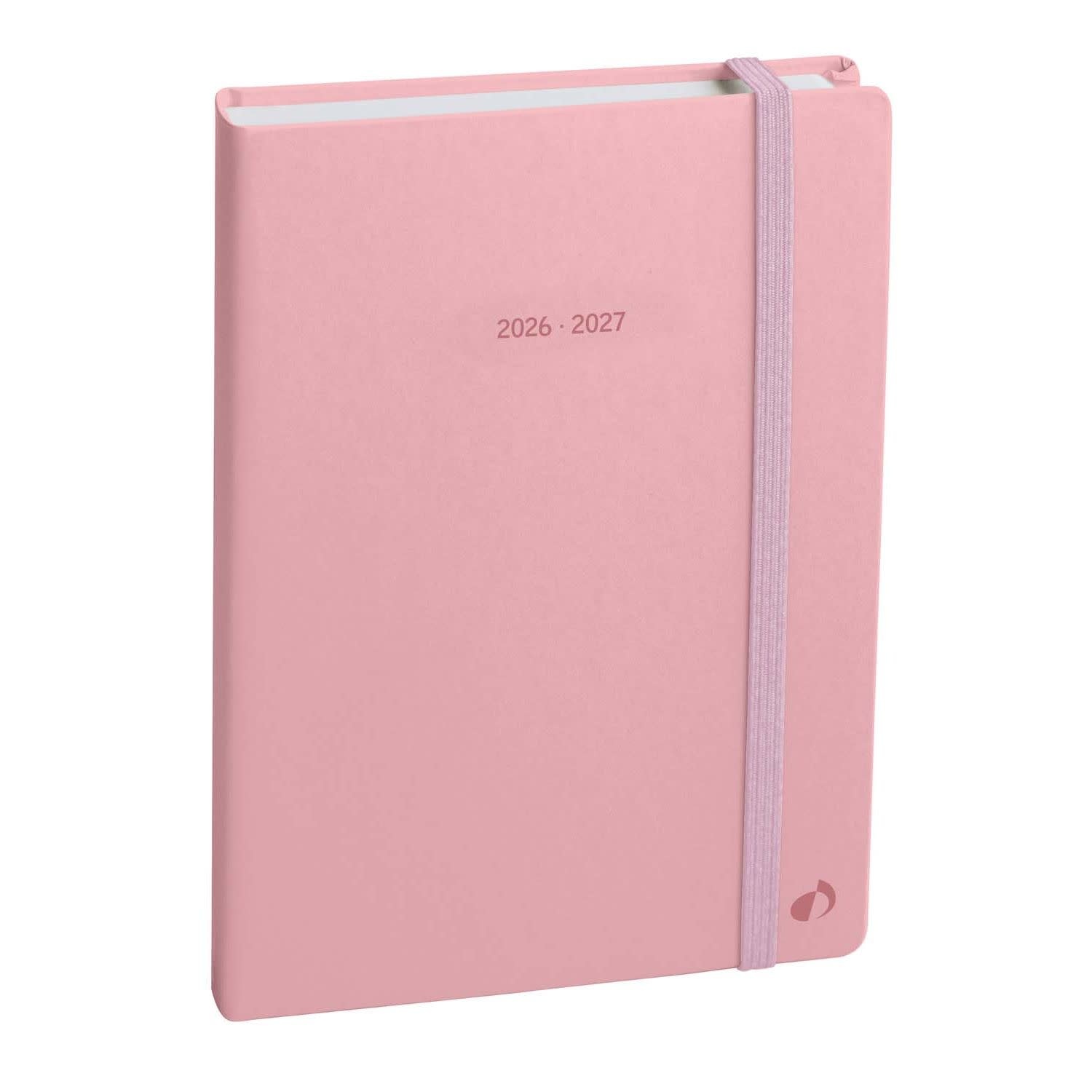 QUO VADIS Agenda Journalier Eurotextagenda ML Pastel Rose CR élast 12x17cm