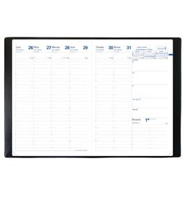 QUO VADIS Agenda Semainier EU 09/09 FR Impala noir 24x30cm