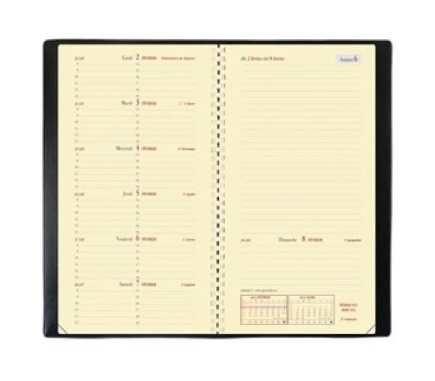 QUO VADIS Agenda Italsept S PREST FR Impala noir 8,8x17cm