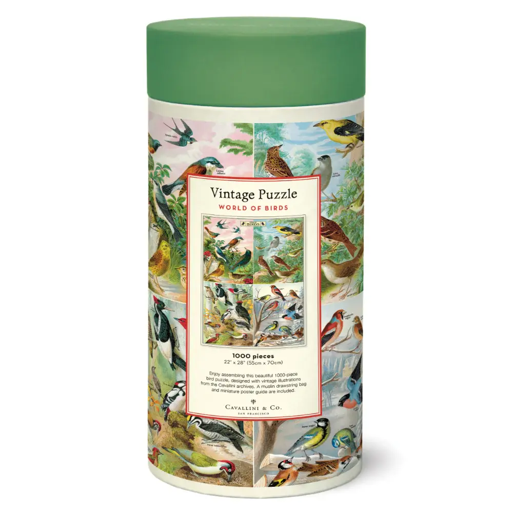 CAVALLINI & Co. Puzzle 1000 pièces Vintage Oiseaux du monde 55x70cm