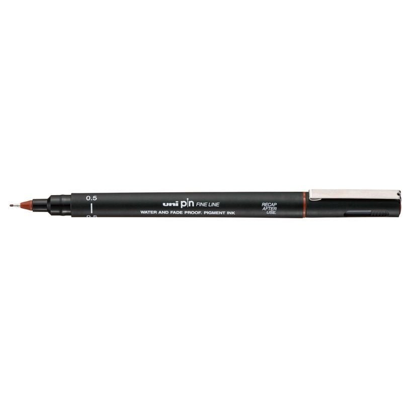 UNI-BALL Stylo Pointe Calibree 0.5mm Uni Pin Marron
