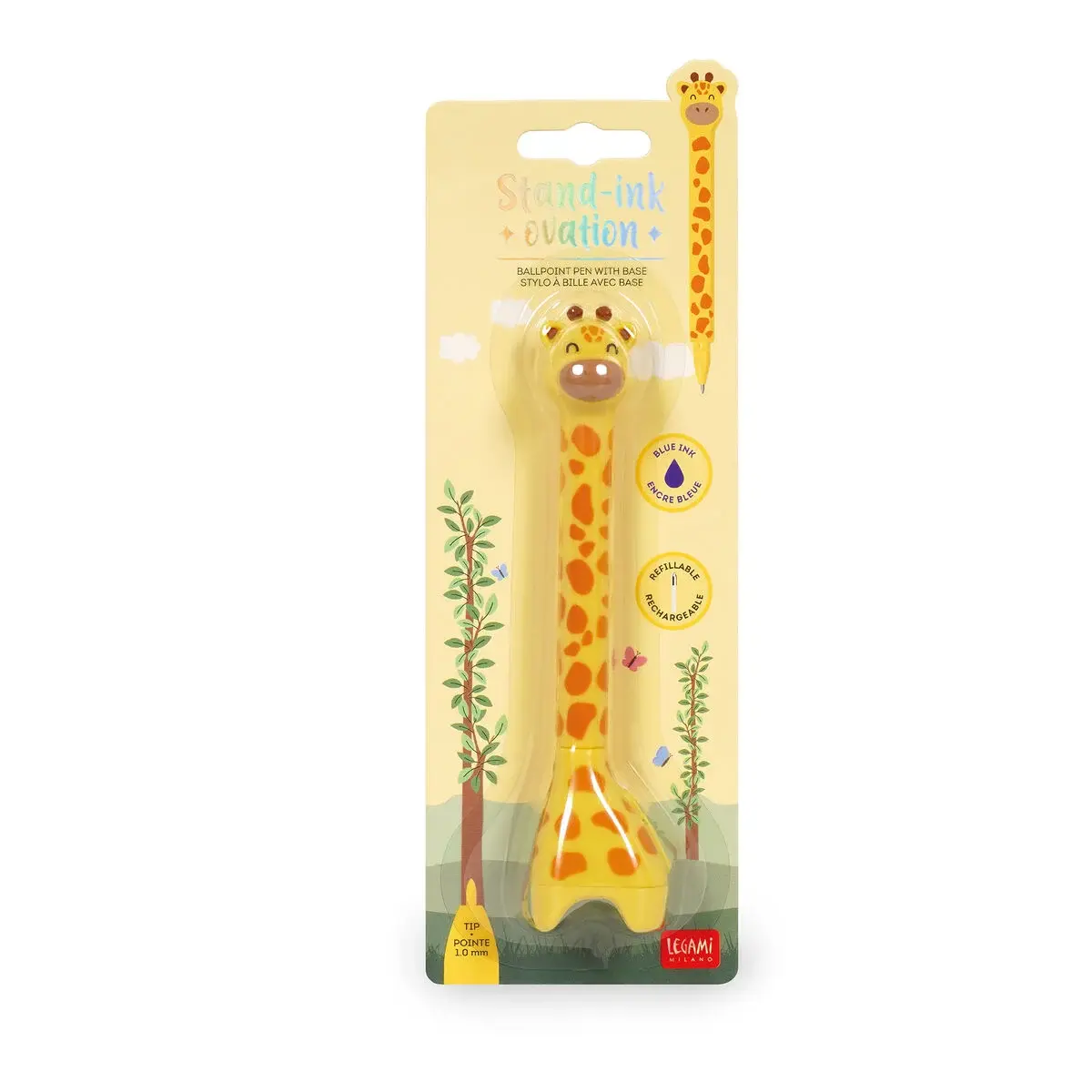 LEGAMI Stand-Ink Ovation - Stylo À Bille Avec Base - Giraffe