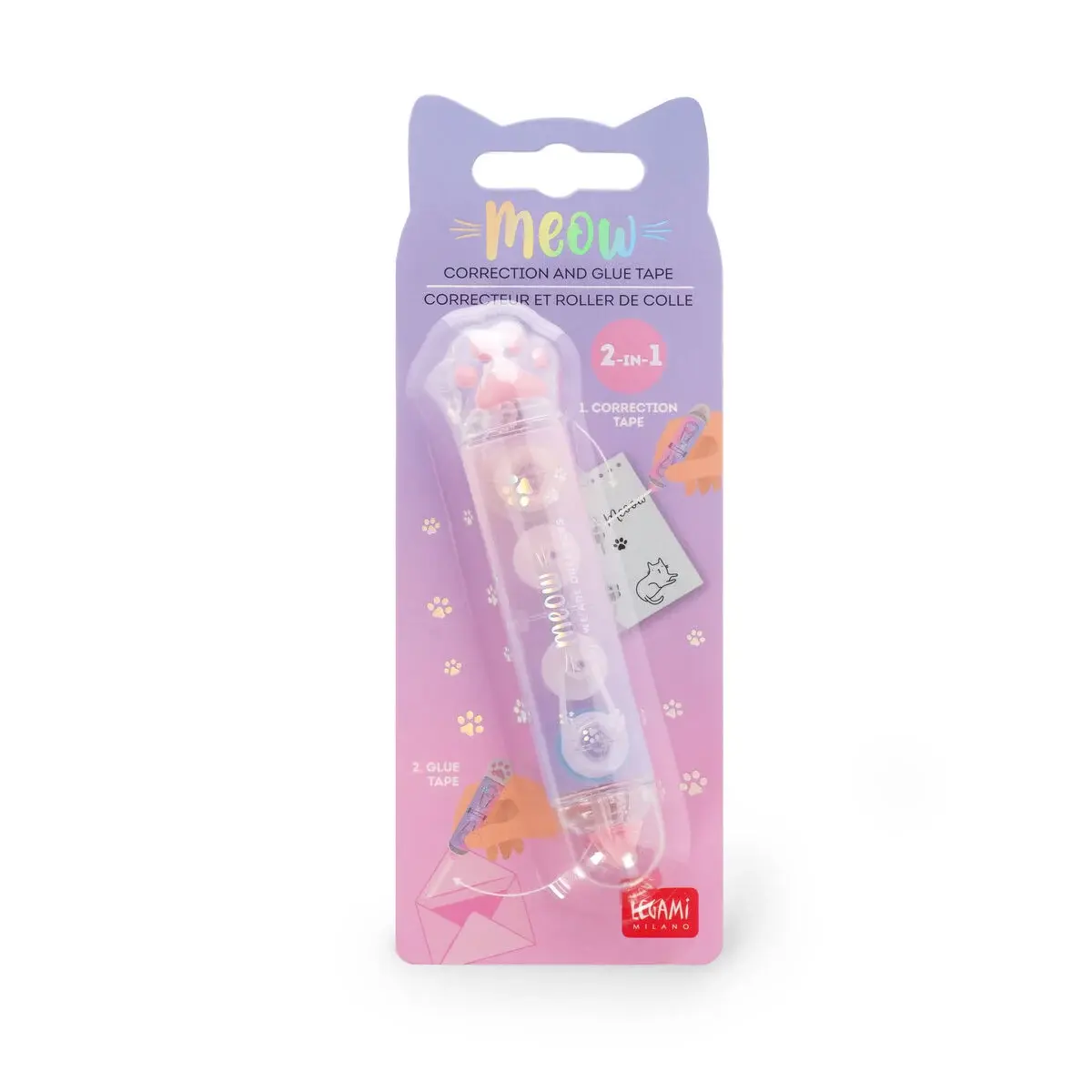 LEGAMI Meow - Correcteur Et Roller De Colle - Kitty