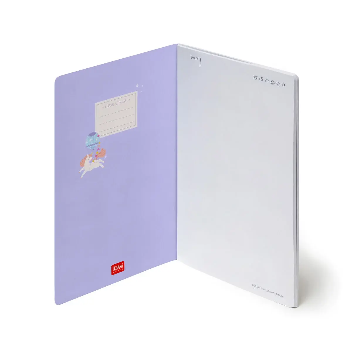 LEGAMI Notebook pages blanches- Quaderno - Medium - Unicorn 14,2x21cm 80 Pages 100g/m²