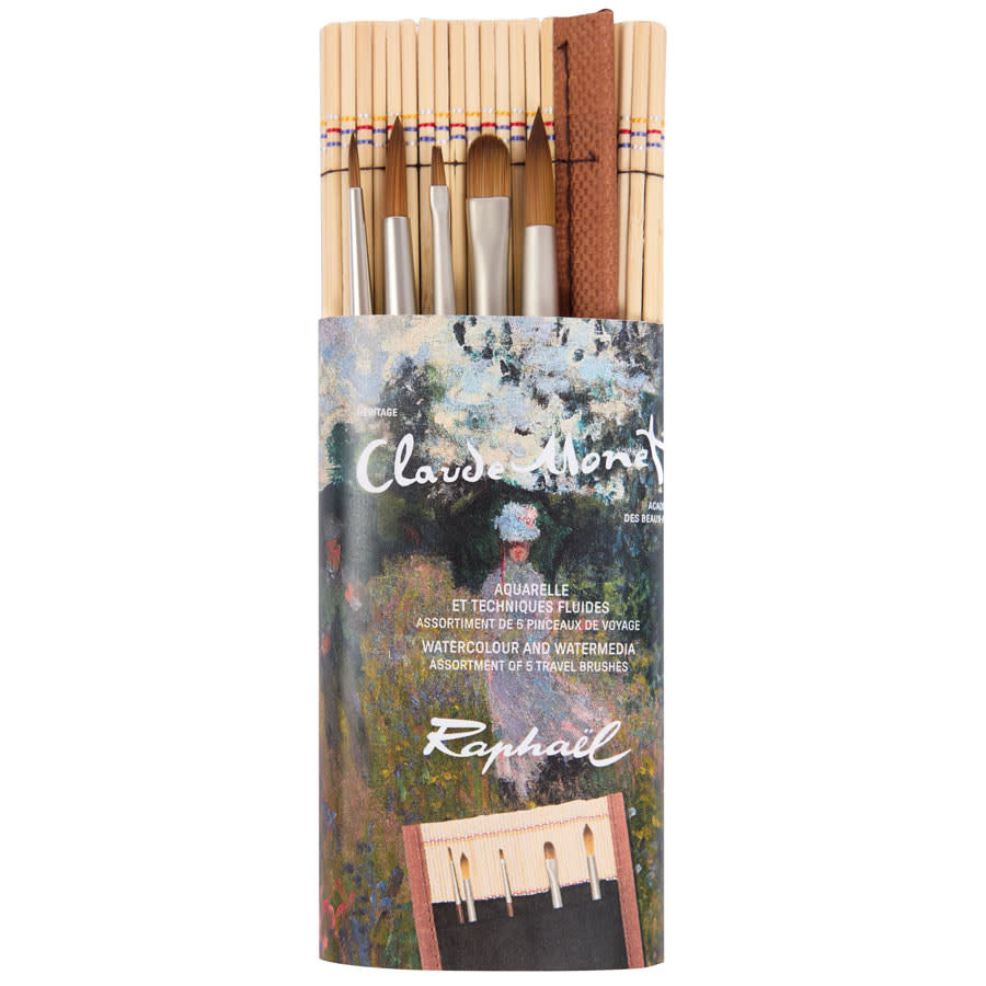 SENNELIER Pincelier Bambou garni de 6 mini-pinceaux Claude Monet