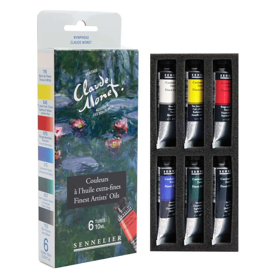 SENNELIER Set carton 6 tubes 10ml huile extra-fine Nymphéas Claude Monet