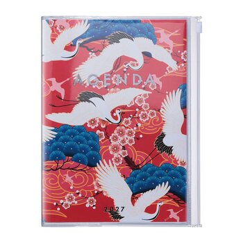 MARK'S EUROPE Agenda sept 2026-déc 2027 A5 Japan , Birds Red 21,5x16,4cm