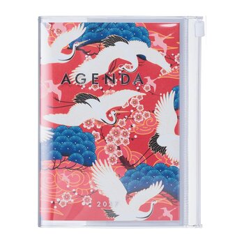 MARK'S EUROPE Agenda sept 2026-déc 2027 A6 Japan , Birds Red 15,5x11,5cm