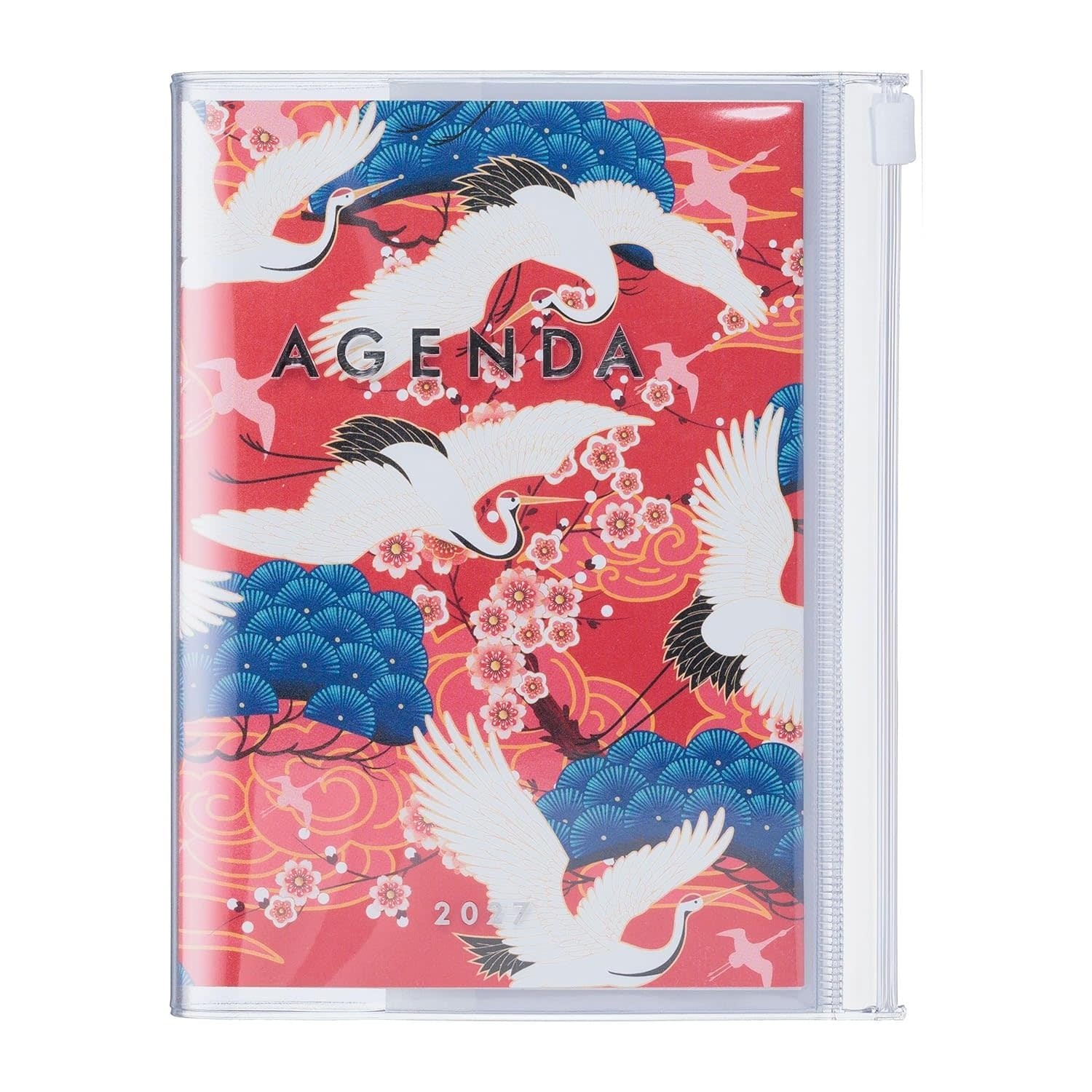 MARK'S EUROPE Agenda sept 2026-déc 2027 A6 Japan , Birds Red 15,5x11,5cm