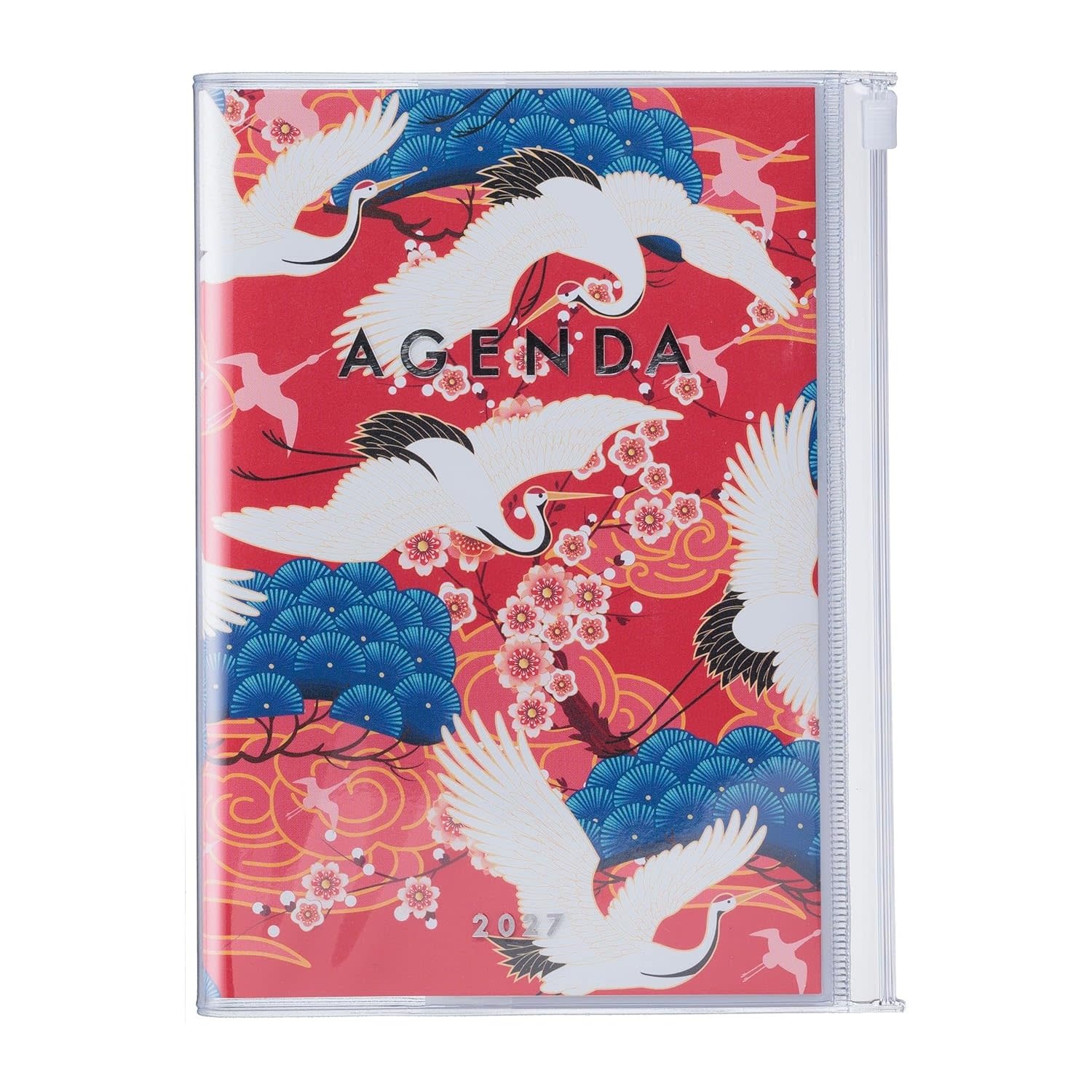 MARK'S EUROPE Agenda sept 2026-déc 2027 B6 Japan , Birds Red 18,6x13,8cm