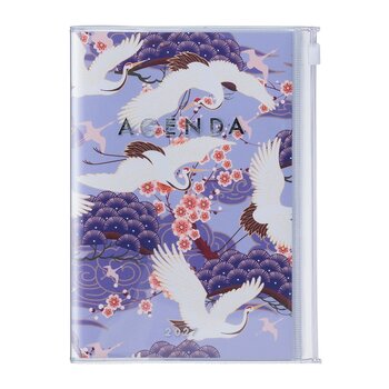 MARK'S EUROPE Agenda sept 2026-déc 2027 B6 Japan , Birds Purple 18,6x13,8cm