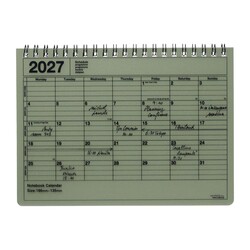 MARK'S EUROPE Notebook Calendar S 12 mois 2027, Khaki 13,5x18,6cm