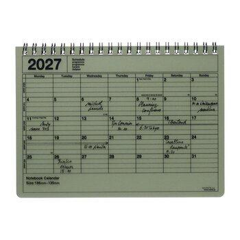MARK'S EUROPE Notebook Calendar S 12 mois 2027, Khaki 13,5x18,6cm