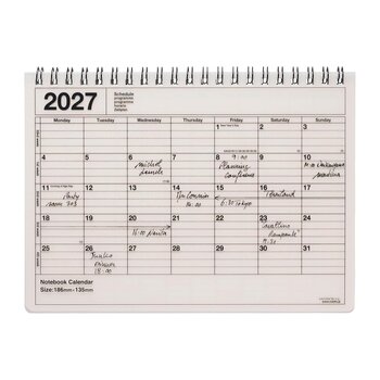 MARK'S EUROPE Notebook Calendar S 12 mois 2027, Ivory 13,5x18,6cm