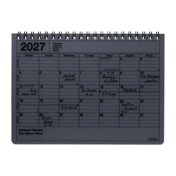 MARK'S EUROPE Notebook Calendar S 12 mois 2027, Black 13,5x18,6cm