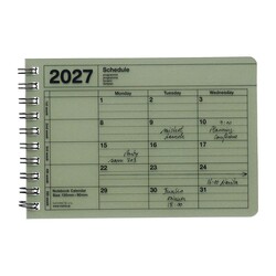 MARK'S EUROPE Notebook Calendar XS 12 mois 2027, Khaki 9x13,5cm
