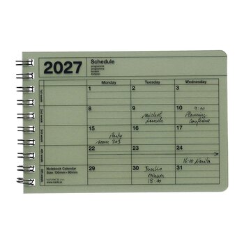 MARK'S EUROPE Notebook Calendar XS 12 mois 2027, Khaki 9x13,5cm