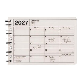 MARK'S EUROPE Notebook Calendar XS 12 mois 2027, Ivory 9x13,5cm