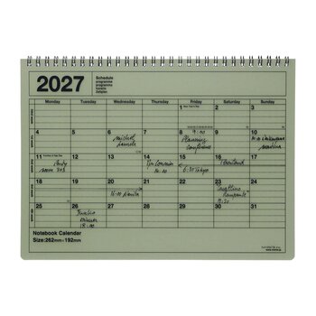 MARK'S EUROPE Notebook Calendar M 12 mois 2027, Khaki 19,2x26,2cm