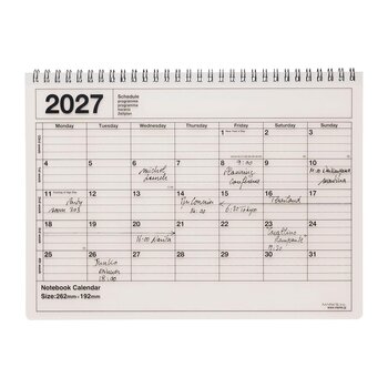 MARK'S EUROPE Notebook Calendar M 12 mois 2027, Ivory 19,2x26,2cm