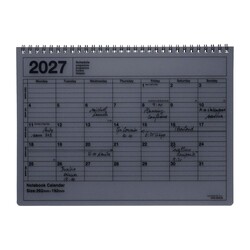 MARK'S EUROPE Notebook Calendar M 12 mois 2027, Black 19,2x26,2cm