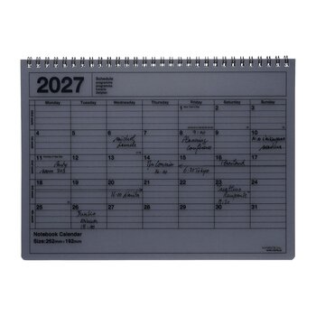 MARK'S EUROPE Notebook Calendar M 12 mois 2027, Black 19,2x26,2cm